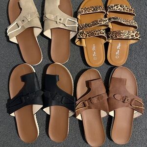 Stylish Women's Sandals - Black, Brown, Tan
